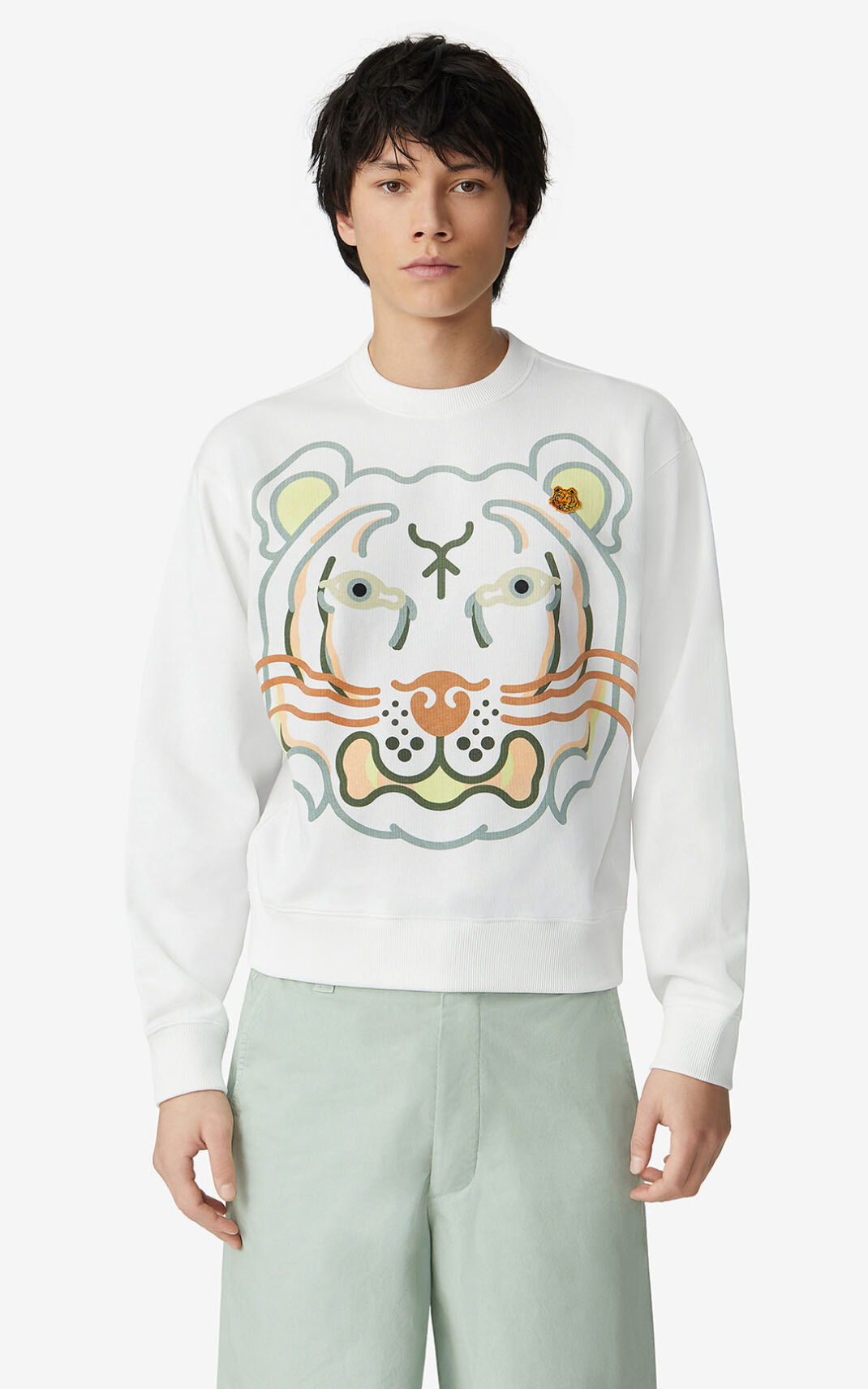 Kenzo K Tiger Sudadera Hombre Blancas | 9786531-GZ